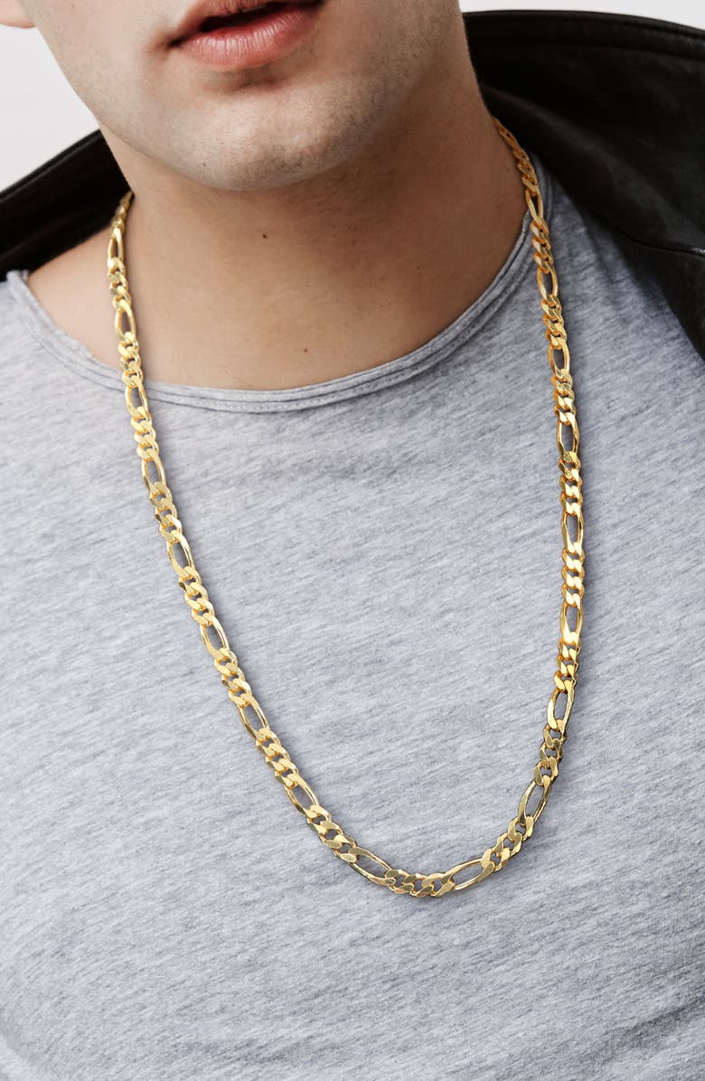 DELMAR 18K Gold Plated Figaro Chain Link Necklace, Alternate, color, Yellow