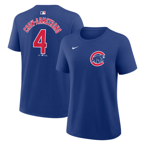 Women's Nike Pete Crow-Armstrong Royal Chicago Cubs Name & Number T-Shirt