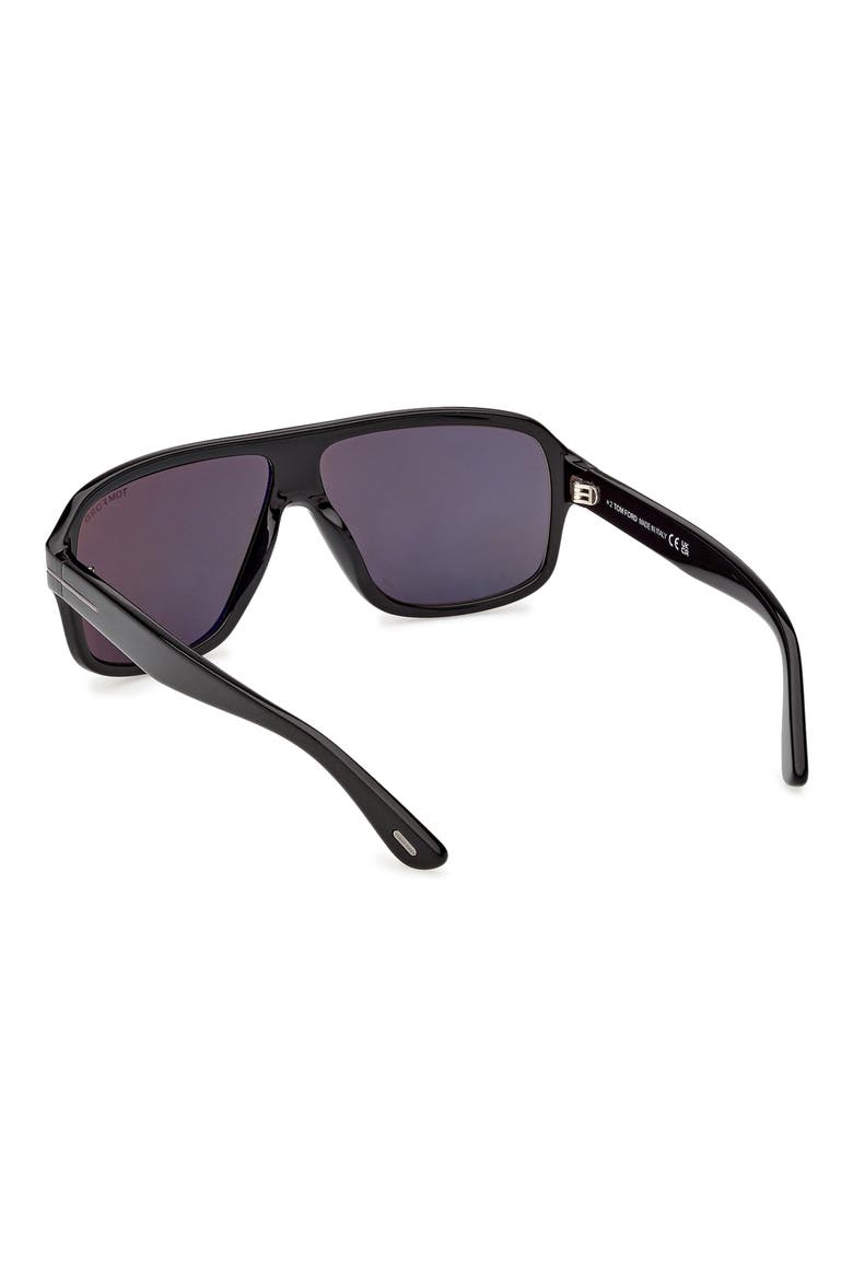 William 0-2 63mm Oversize Navigator Sunglasses, Alternate, color, SHINY BLACK NOIR / SMOKE
