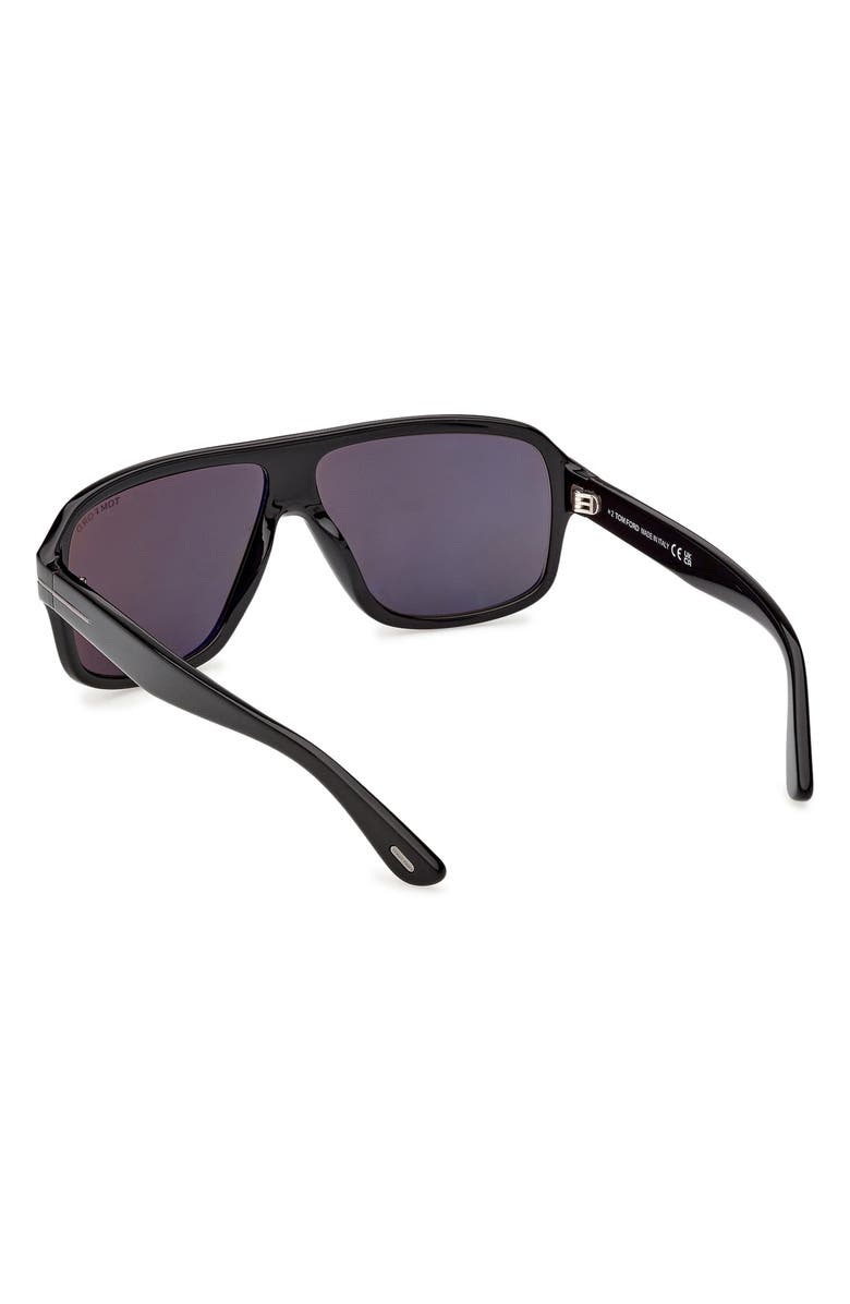 TOM FORD William 0-2 63mm Oversize Navigator Sunglasses, Alternate, color, Shiny Black Noir / Smoke