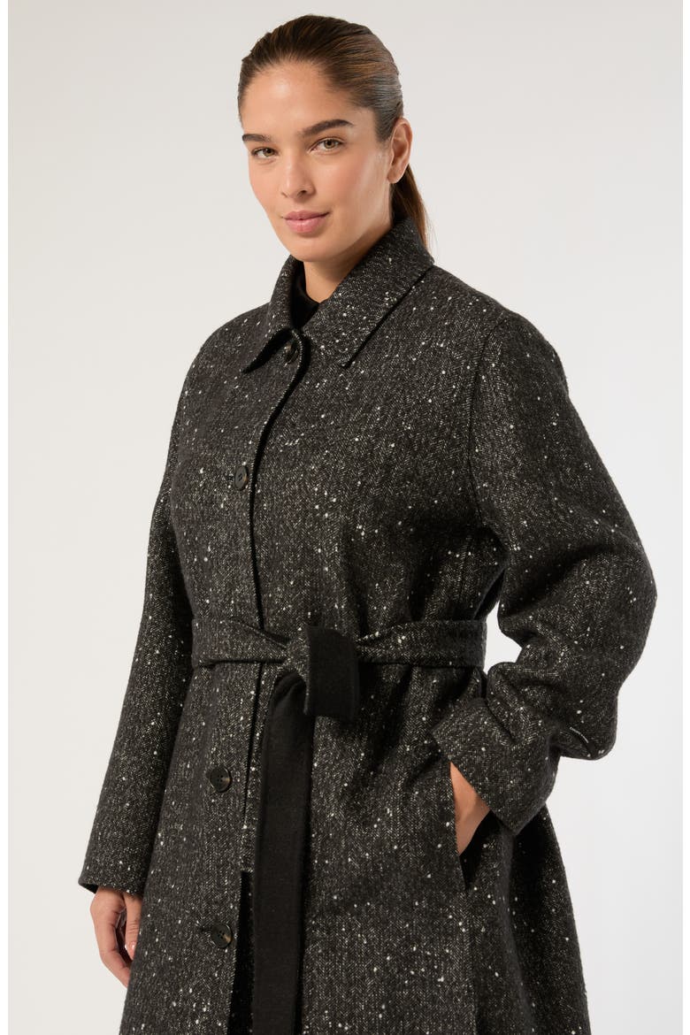 Long Coat, Alternate, color, BLACK WHITE