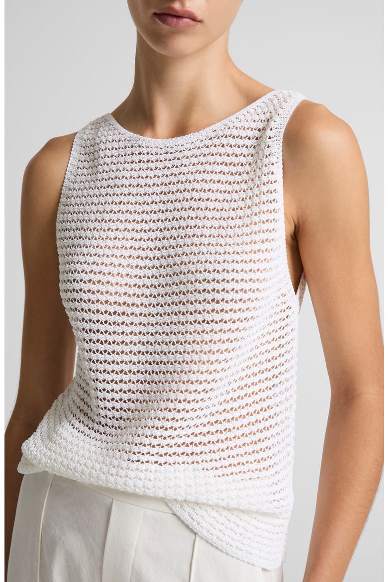 Cotton Blend Cord Openwork Tank, Alternate, color, OPTIC WHITE