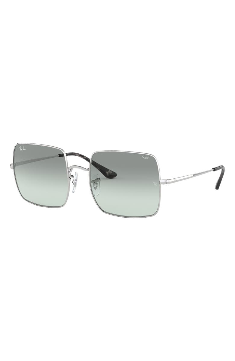 Ray-Ban 54mm Evolve Photochromic Square Sunglasses, Alternate, color, Silver