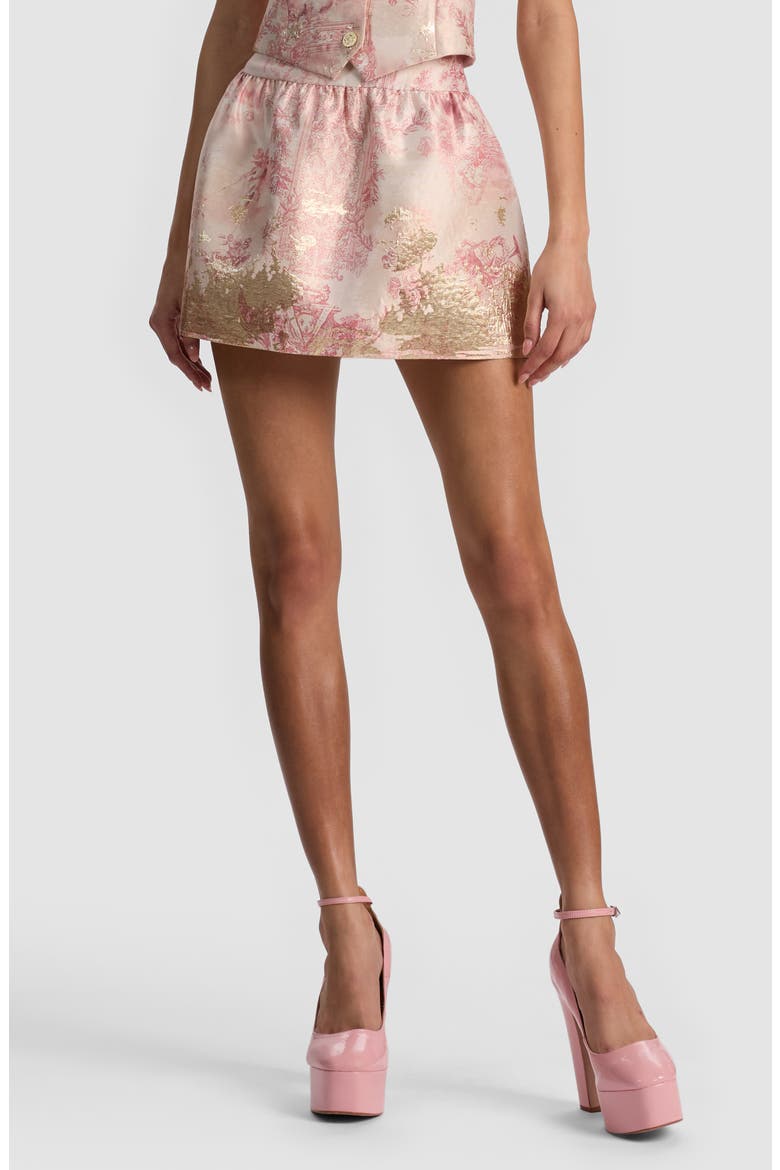 Ella Toile Jacquard Miniskirt, Main, color, ENGLISH ROSE TOILE