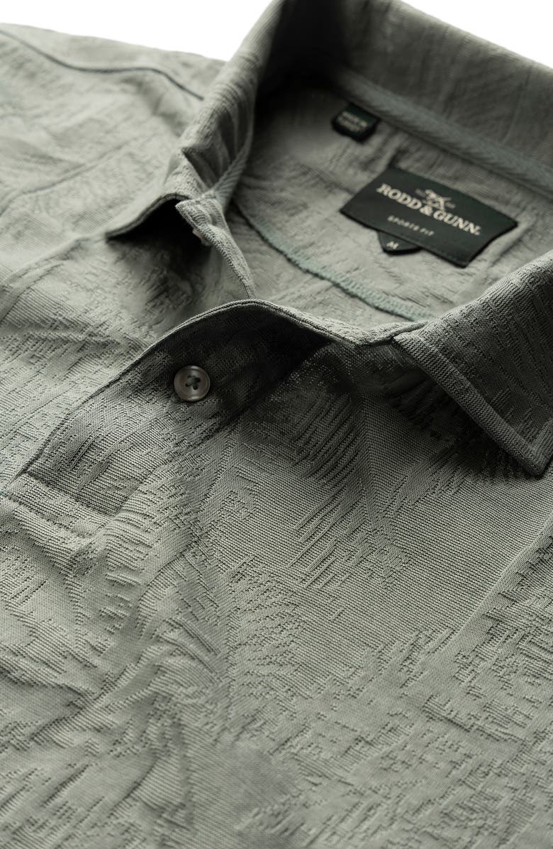 Rodd & Gunn Warren Leaf Jacquard Cotton Polo, Alternate, color, Eucalyptus
