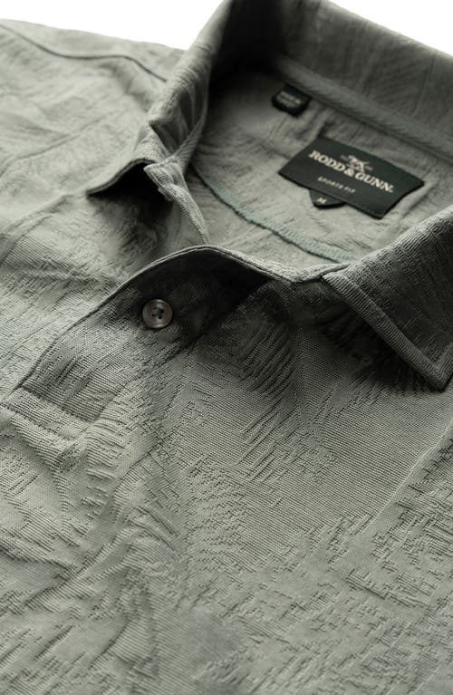 Rodd & Gunn Warren Leaf Jacquard Cotton Polo In Green