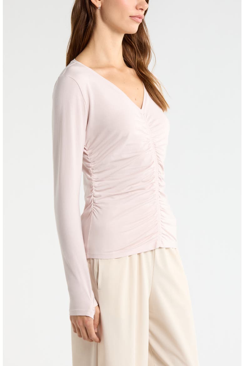 Ruched Long Sleeve T-Shirt, Alternate, color, PINK HUSH