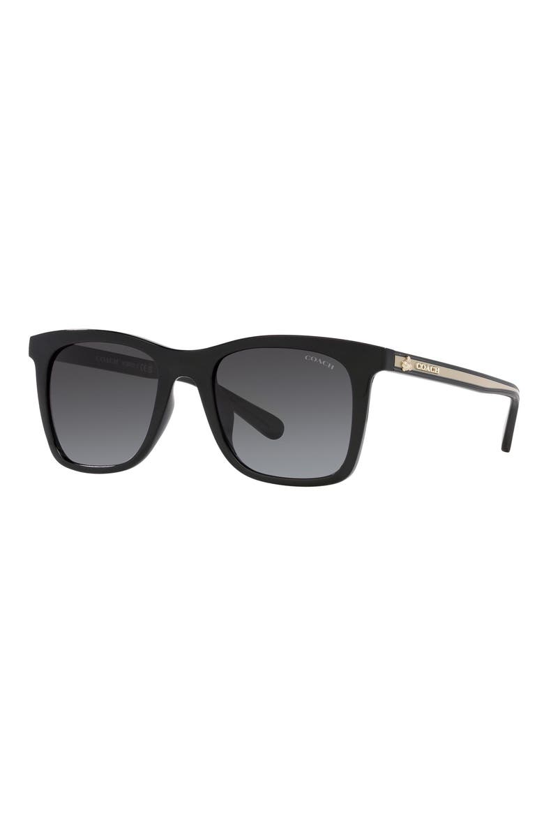 51mm Gradient Square Sunglasses, Alternate, color, BLACK