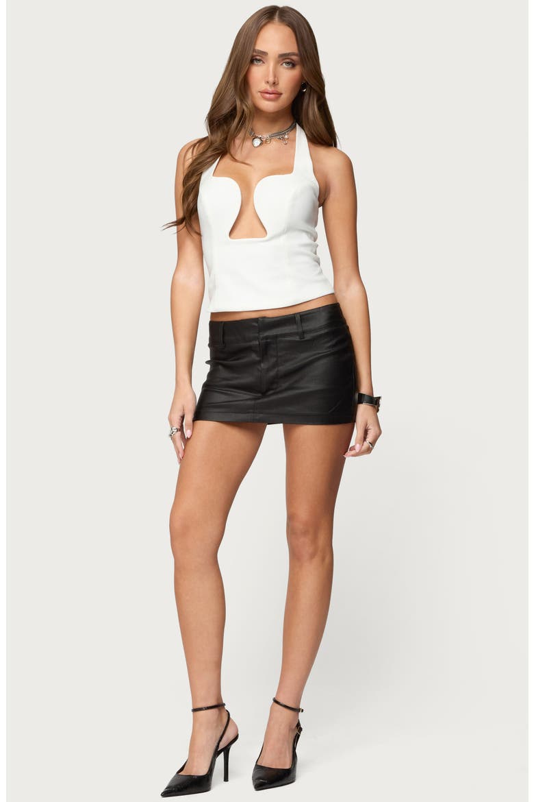 Stassy Abstract Cutout Halter Top, Alternate, color, WHITE