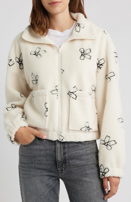 Thread & Supply Bow Embroidery High Pile Fleece Jacket In Multi