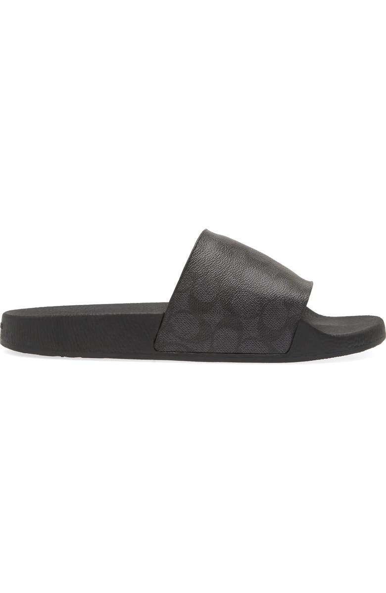 COACH Signature Slide Sandal, Alternate, color, Charcoal/Black 1