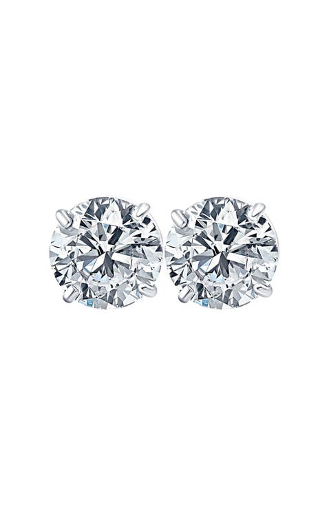 1 1/2ct Lab Grown Diamond Studs 14k Gold Earrings
