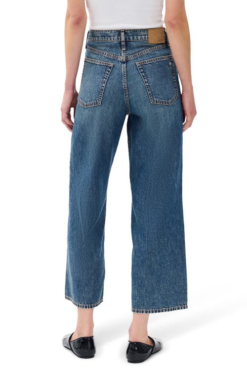 Rag & Bone /jean Andi Wide Leg Cotton Blend Ankle Jeans In Blue