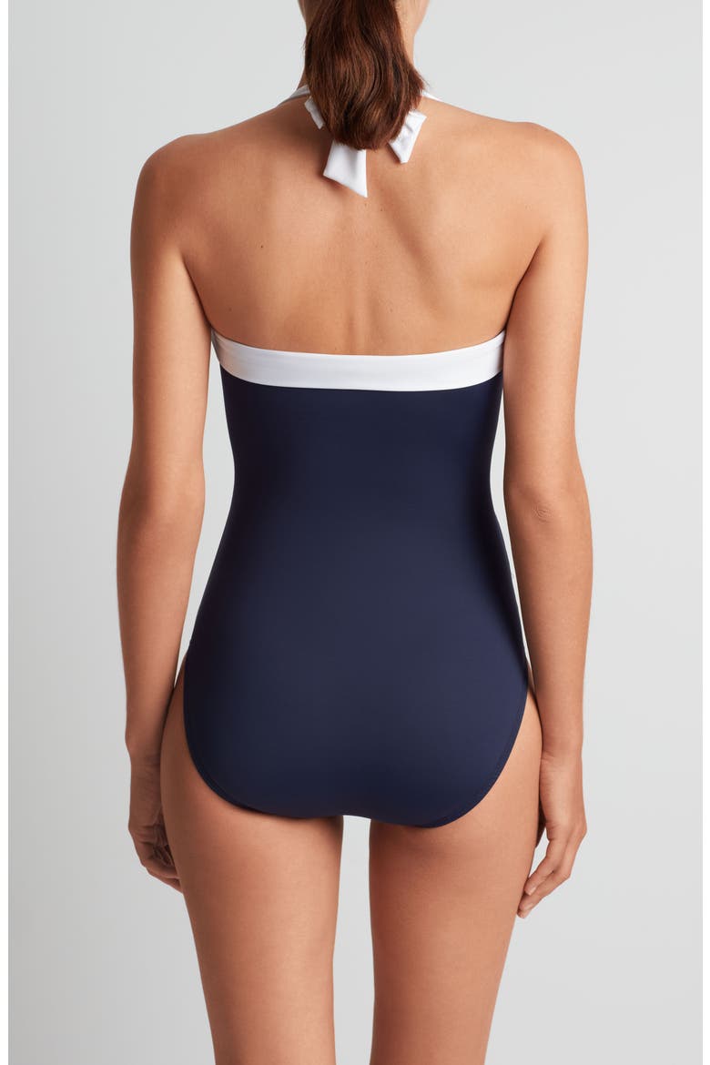 Halter One-Piece Swimsuit, Alternate, color, DARK NAVY