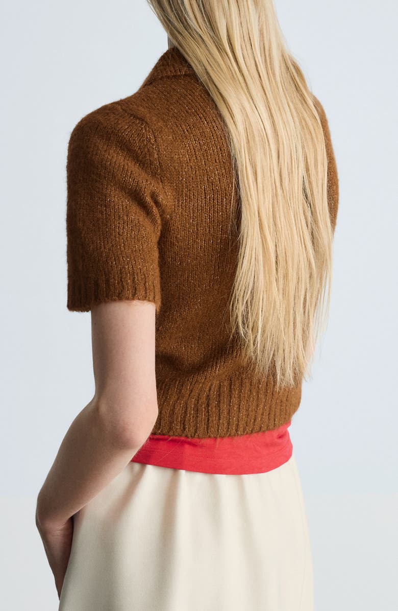 MANGO Crop Polo Sweater, Alternate, color, 