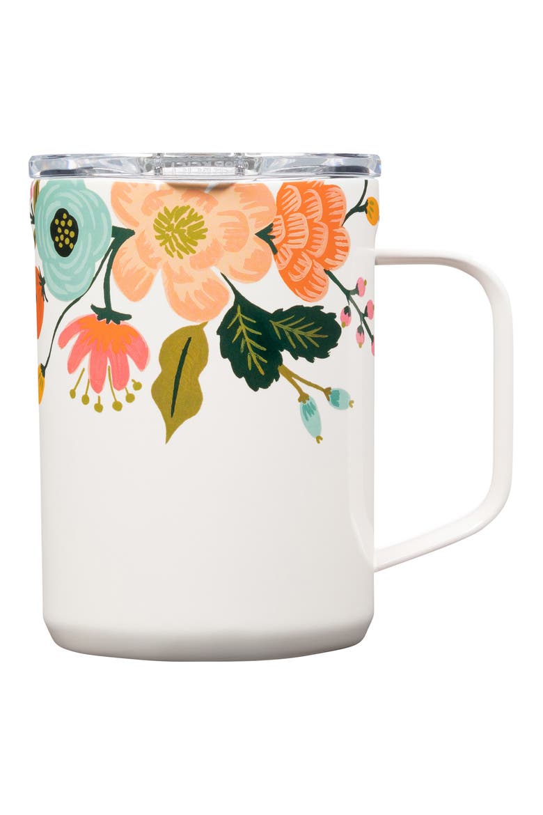 16-Ounce Insulated Mug, Main, color, GLOSS CREAM LIVELY FLORAL