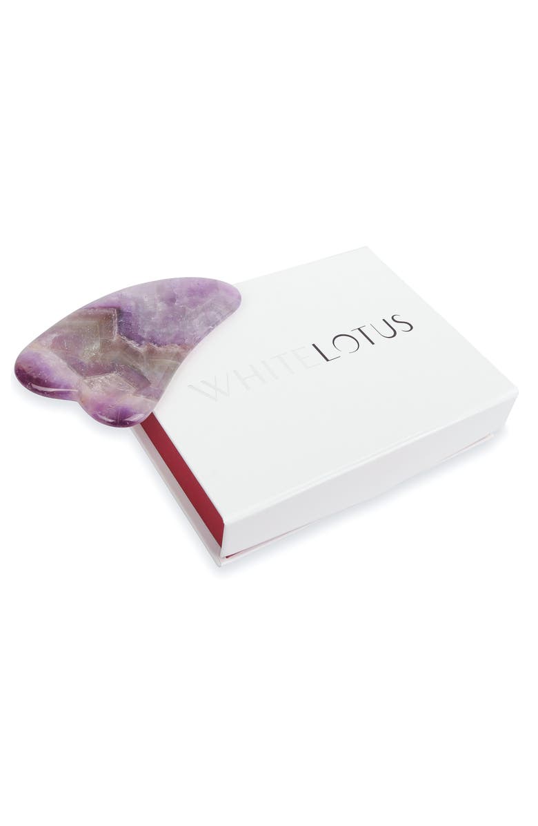 White Lotus Beauty Premium Amethyst Gua Sha, Alternate, color, Purple