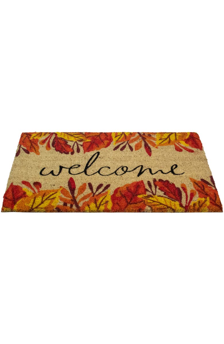 Northlight Leafy Fall Harvest Rectangular "Welcome" Doormat 18" x 30", Alternate, color, 