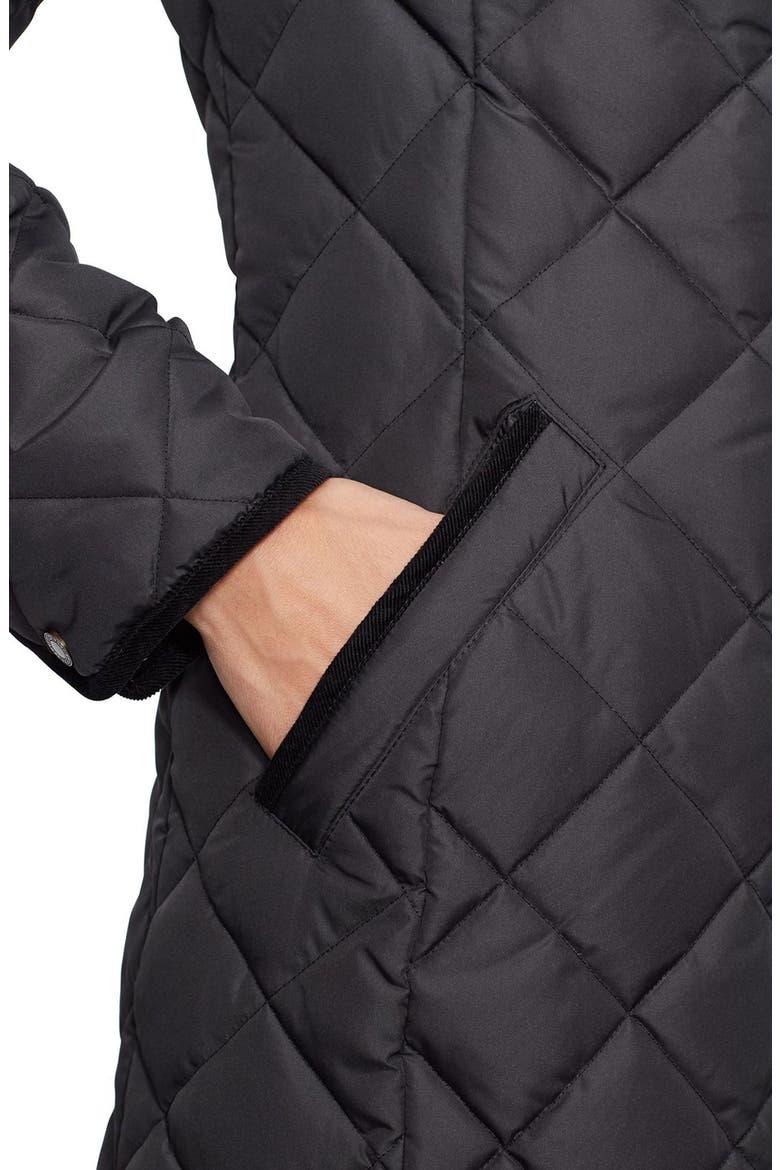 Faux Fur Trim Down & Feather Fill Parka, Alternate, color, BLACK