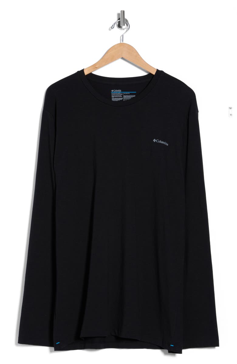 Columbia Long Sleeve Pajama T-Shirt, Alternate, color, Solid Black