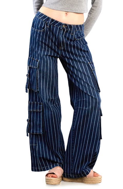 High Waist Straight Leg Cargo Jeans