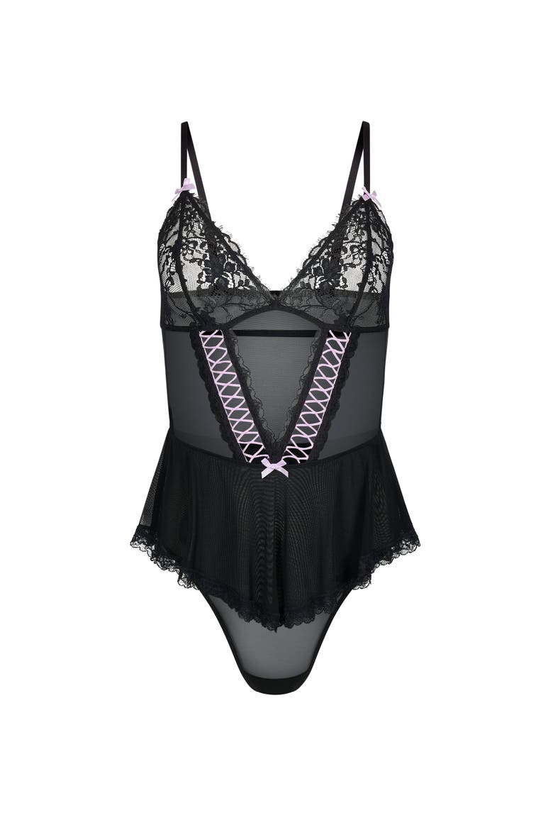 Eleanor Bodysuit Lingerie, Alternate, color, Black