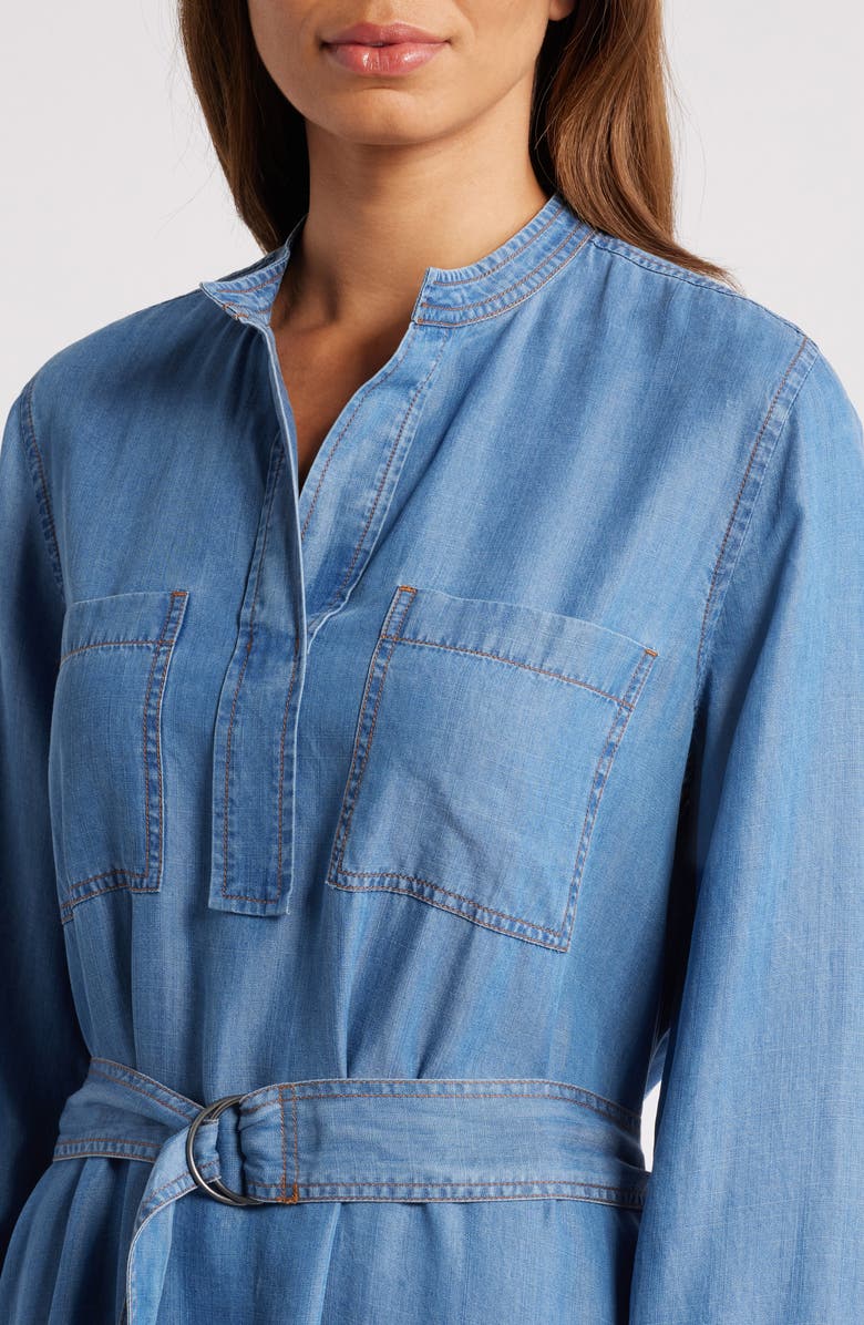 Caslon<sup>®</sup> Long Sleeve Chambray Dress, Alternate, color,