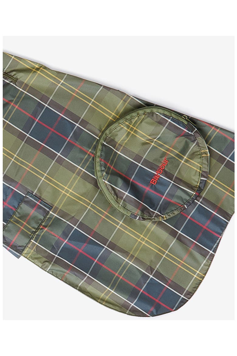 Tartan Showerproof Packable Dog Coat, Alternate, color, CLASSIC TARTAN