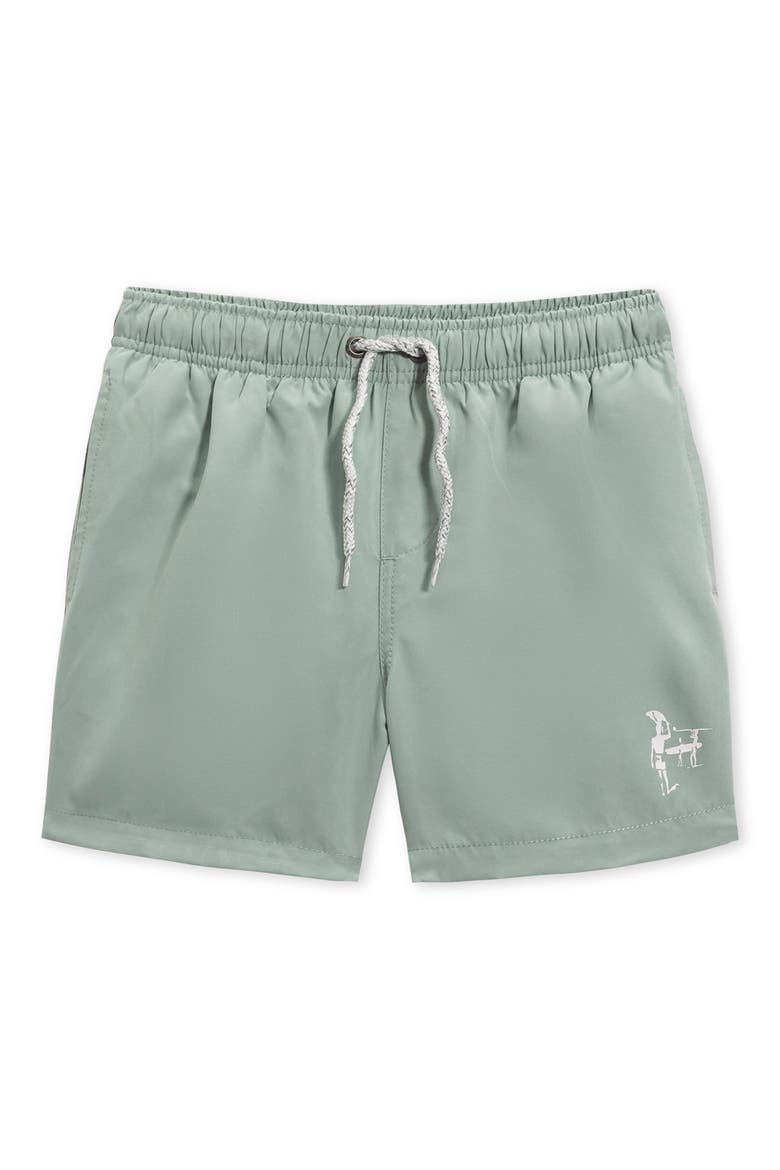 Kids' Solid Swim Trunks, Main, color, GREEN