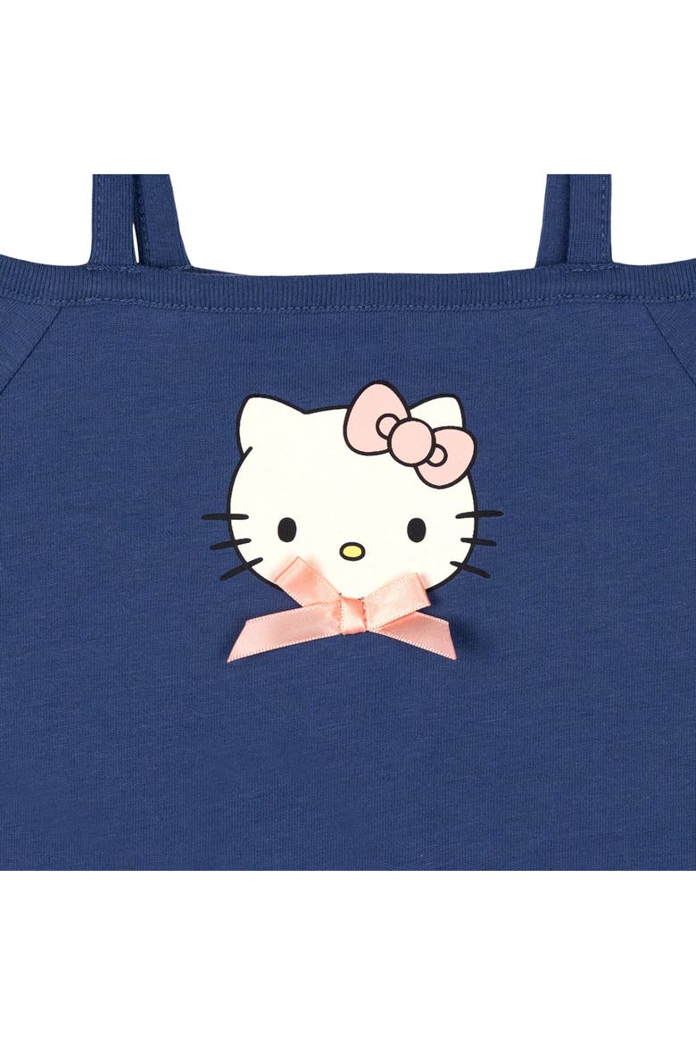T-Shirt and Plaid Shorts Set, Alternate, color, Hello Kitty Navy Blue
