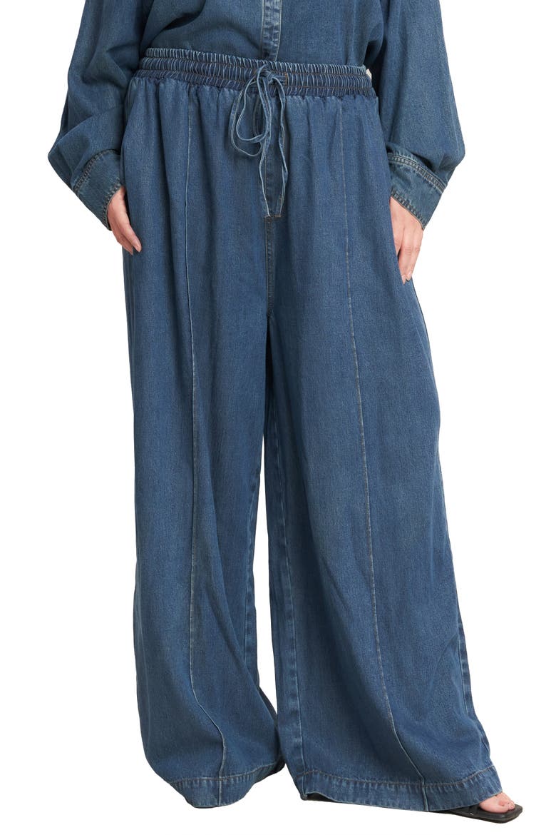 Pull-On Wide Leg Jeans, Main, color, INDIGO DENIM