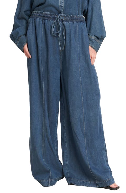 Pull-On Wide Leg Jeans