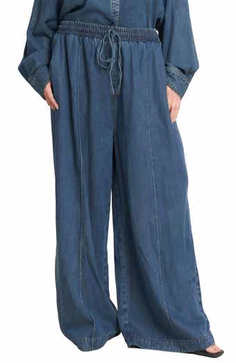 Pull-On Wide Leg Jeans