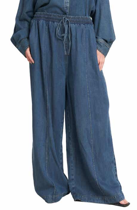 Pull-On Wide Leg Jeans