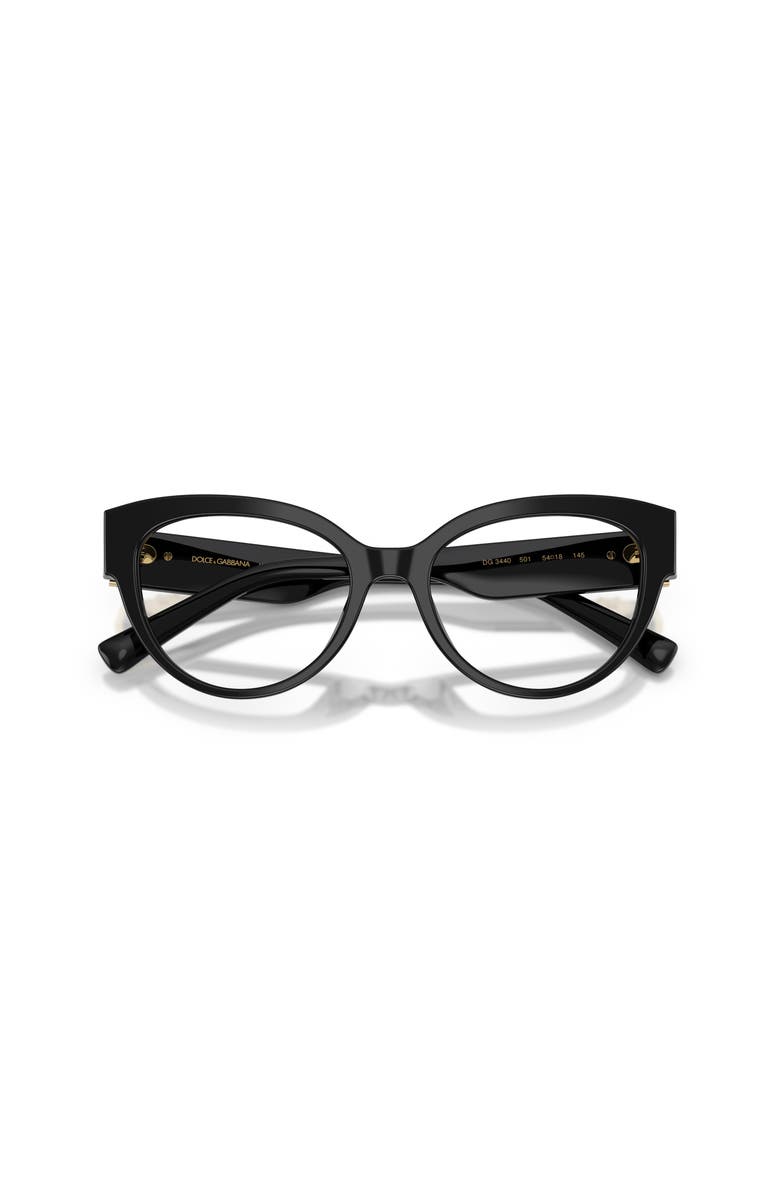 Dolce&Gabbana 54mm Cat Eye optical glasses, Alternate, color, Black