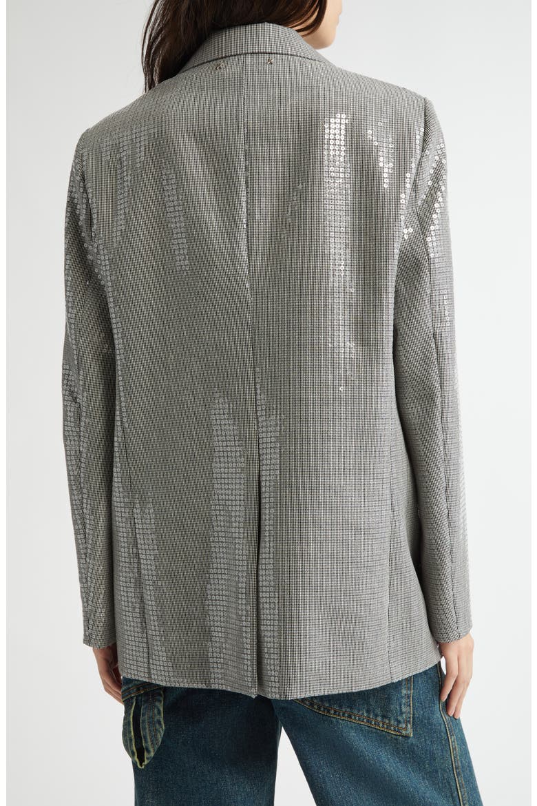 Journey Sequin Microhoundstooth Boyfriend Blazer, Alternate, color, BLACK/ ANTIQUE WHITE