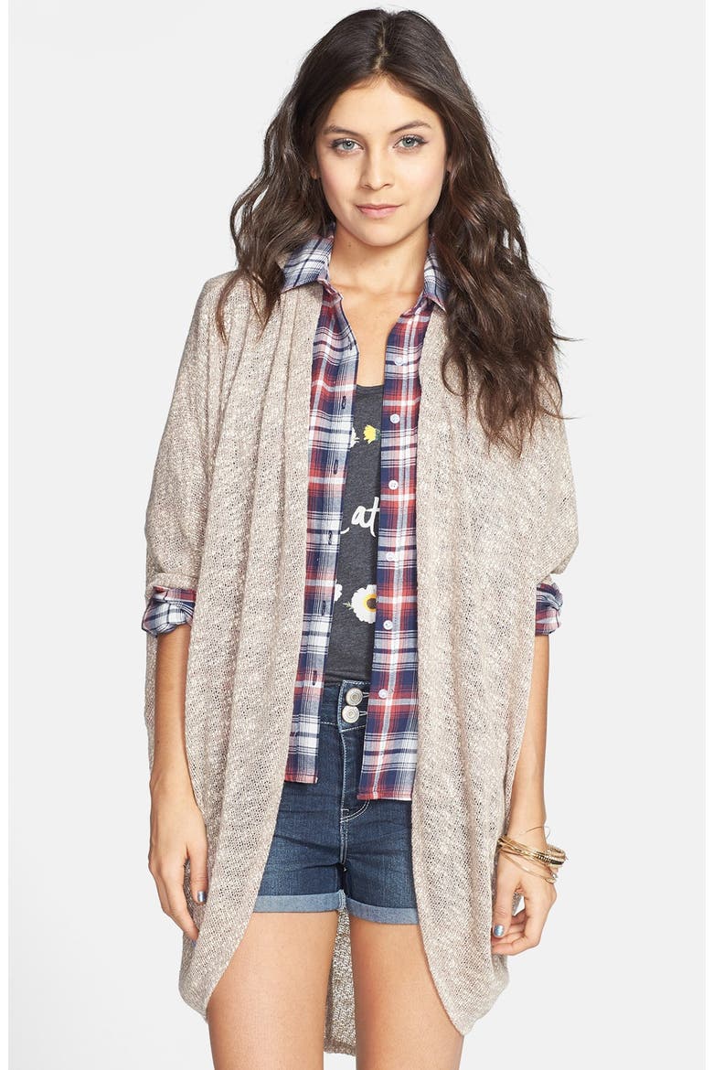Oversized Sheer Knit Cardigan, Main, color, IVORY/ TAN