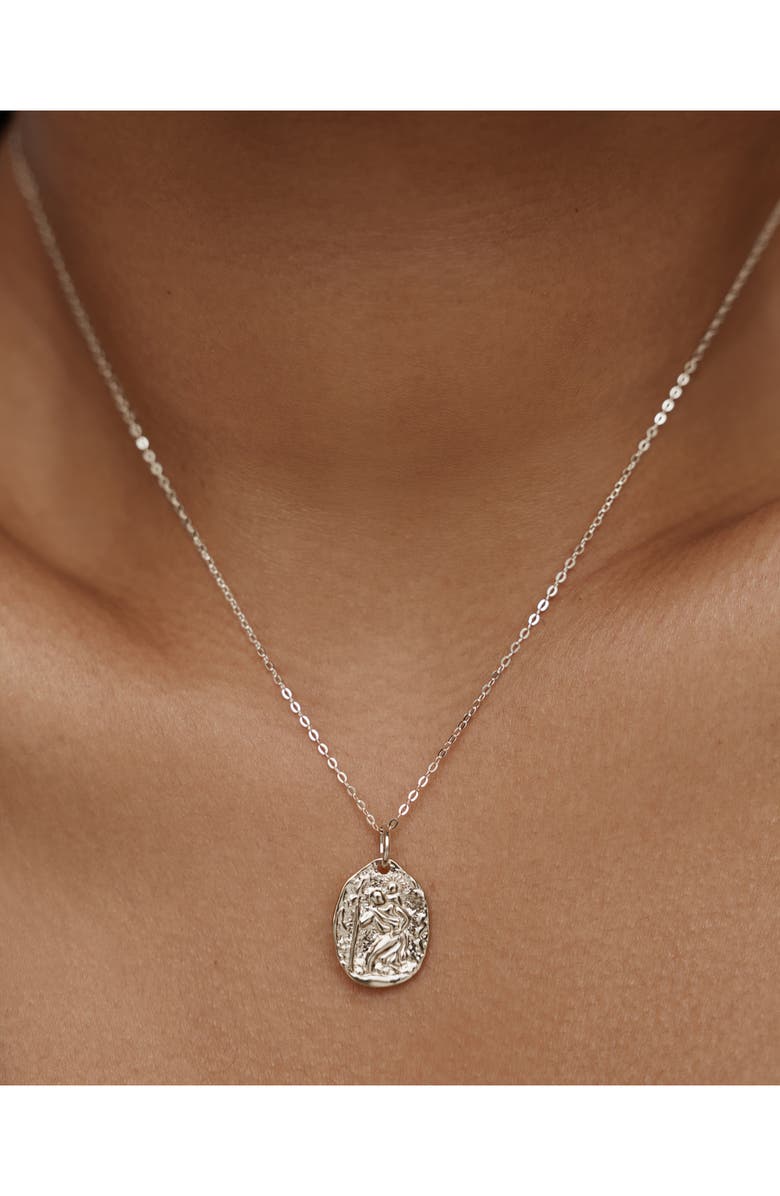 Monica Vinader St. Christopher Pendant, Alternate, color, Sterling Silver