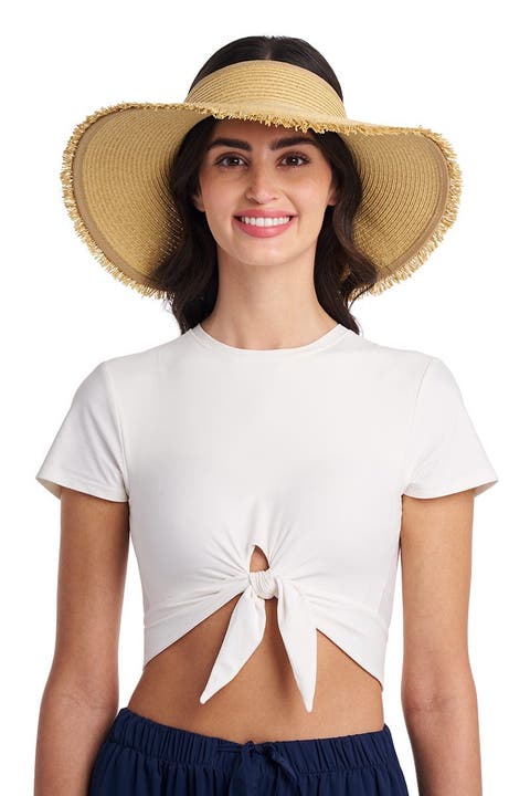 Frayed Rolled Visor, UPF 50+ Sun Protection