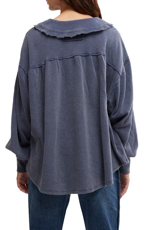 Free People Queen Of Hearts Thermal Top In Eclipse In Eclipse