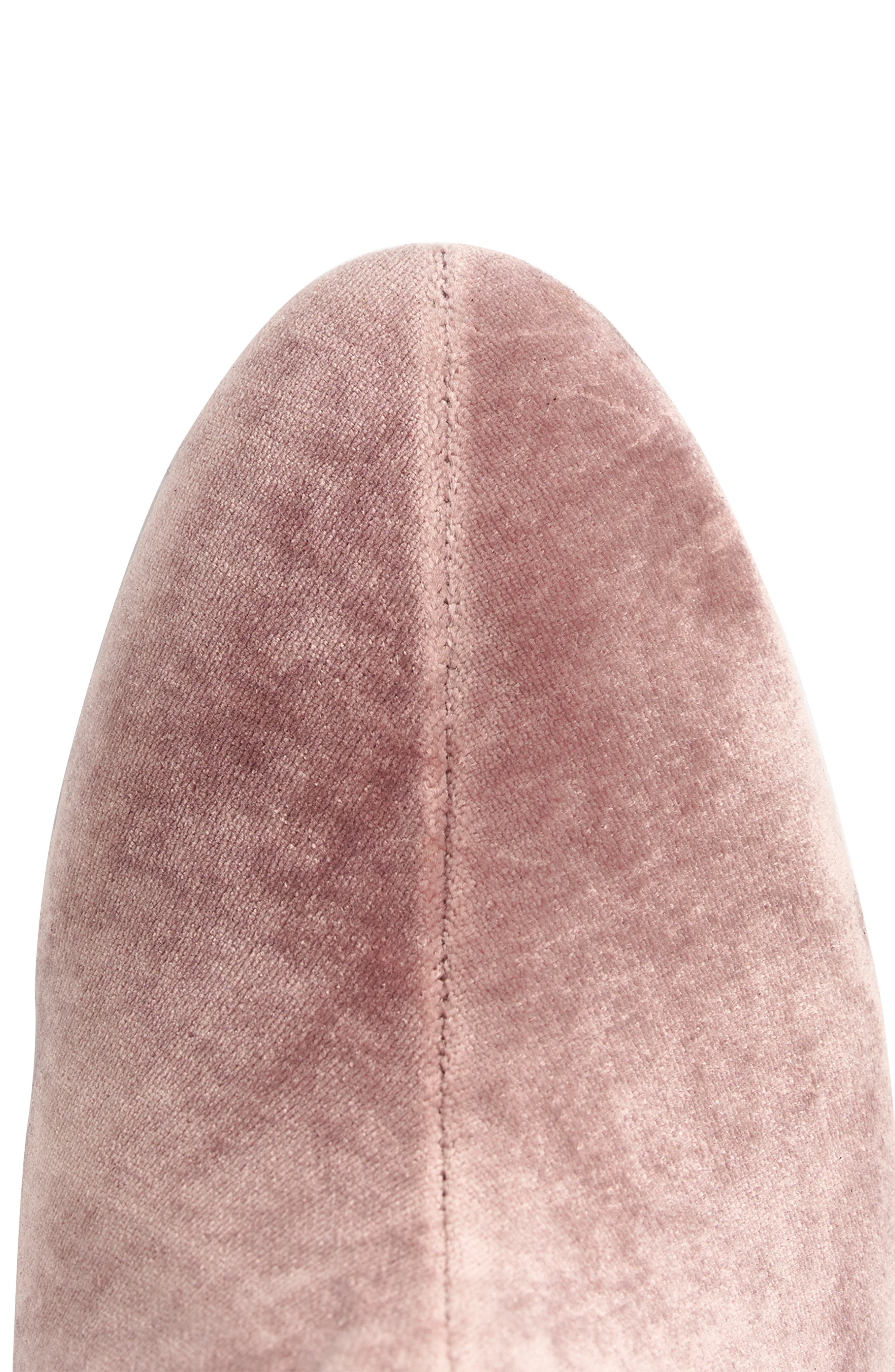 Sadie Velvet Ankle Bootie, Alternate, color, HEATHER BLUSH FABRIC