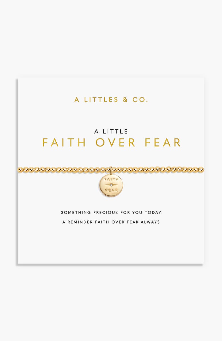 A Littles & Co A Little 'Faith Over Fear' Bracelet in Gold-Tone Plating, Alternate, color, Metallic Gold
