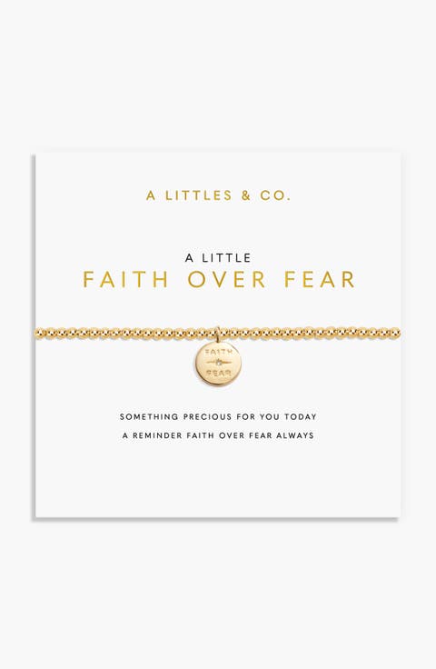 A Little 'Faith Over Fear' Bracelet in Gold-Tone Plating