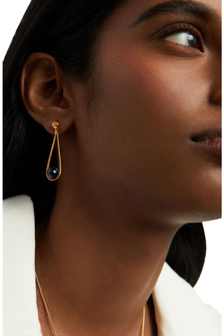 Mini Ipanema Drop Earrings, Alternate, color, MIDNIGHT BLUE/GOLD