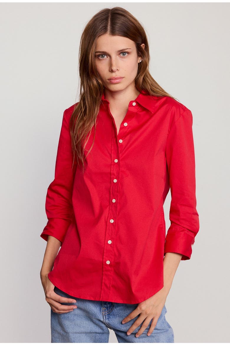 The 3/4 Sleeve Icon Shirt, Alternate, color, Red