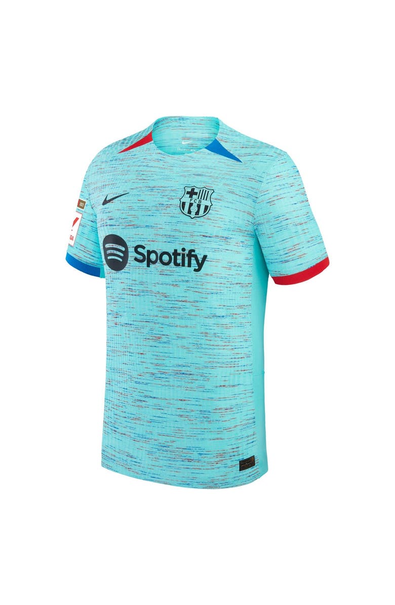 Nike Men's Nike Ronald Araujo Aqua Barcelona 2023/24 Third Authentic Jersey, Alternate, color,