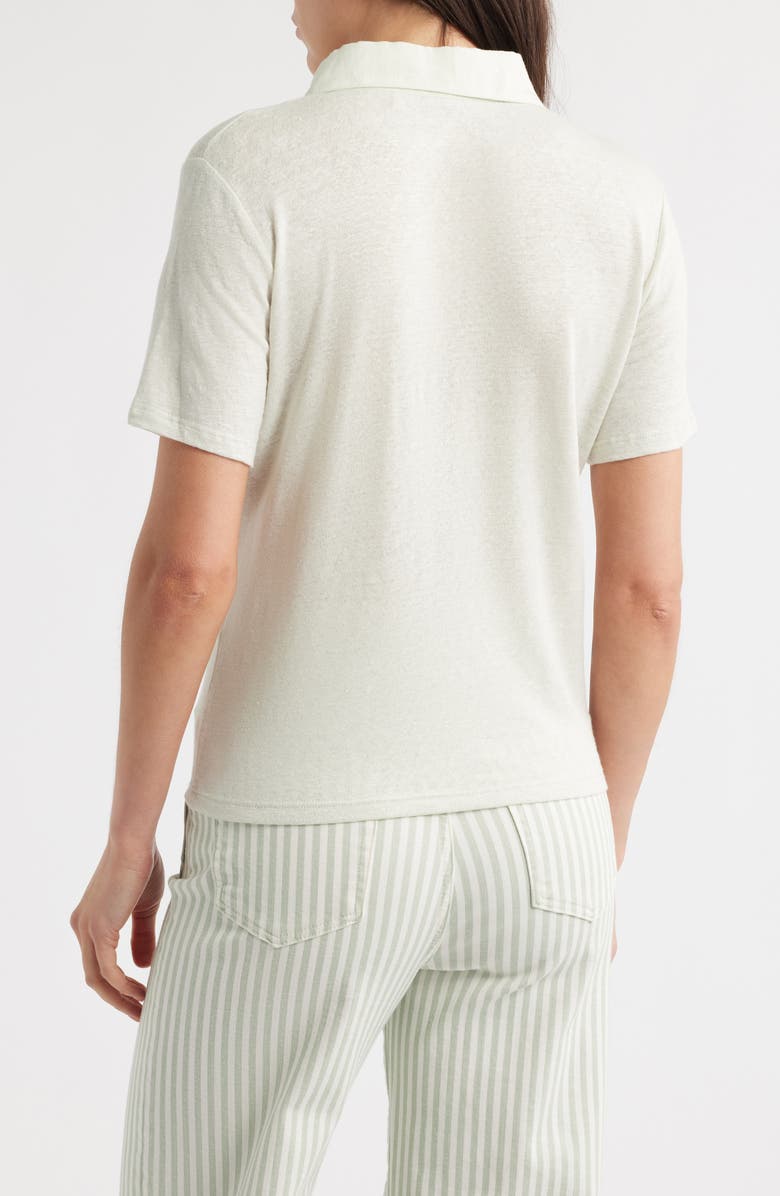 FRAME The Caddy Stretch Linen Polo, Alternate, color, Soft Mint