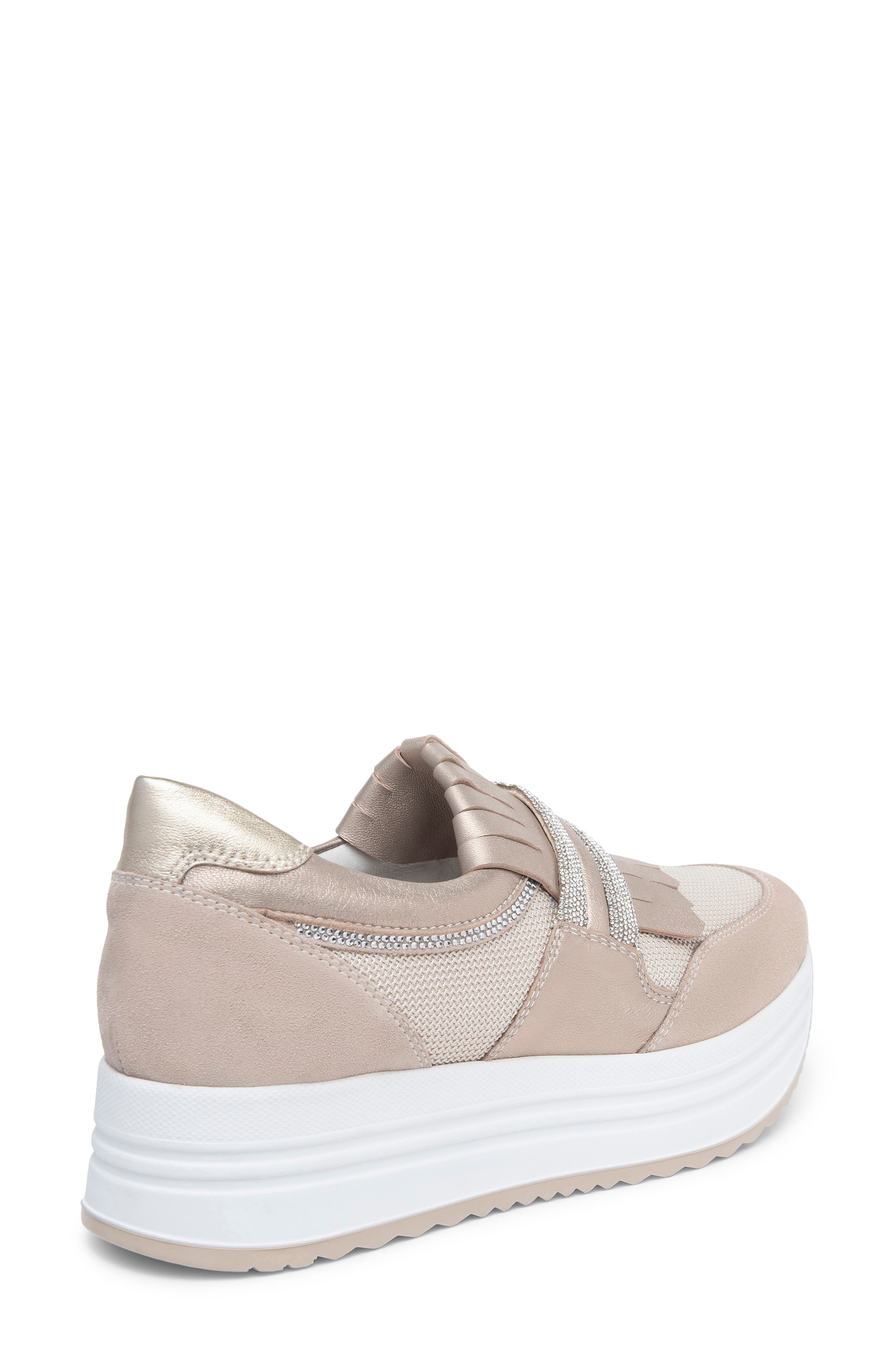 NeroGiardini Kiltie Bling Platform Sneaker, Alternate, color, 
