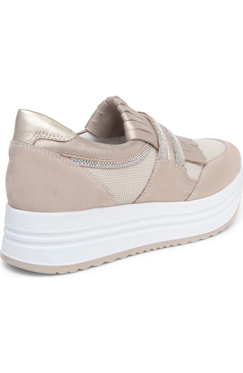 NeroGiardini Kiltie Bling Platform Sneaker, Alternate, color,