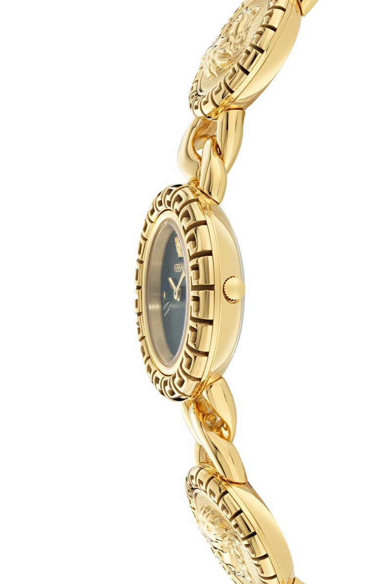 Versace La Greca Stud Icon Two-Tone Bracelet Watch, 28mm, Alternate, color, Yellow Gold